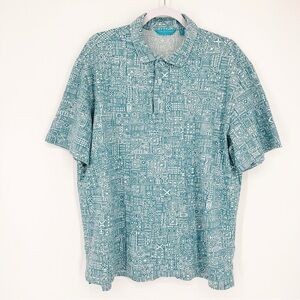 Tori Richard Jacquard Blue Polo Tradewind Technology